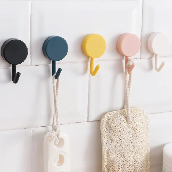 5Pcs Cute Colorful Self-Adhesive Wall Hooks in Pakistan - Image 3