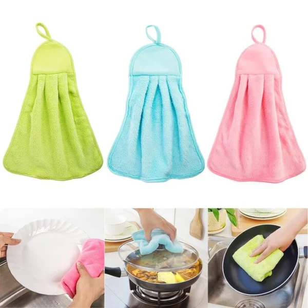 1Pcs Hanging Kitchen Microfiber Hand Towel - Image 3