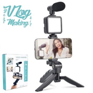 Ay-49 Vlogging Kit with Microphone & Light